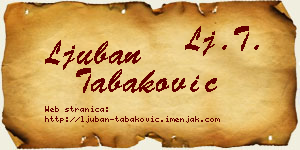 Ljuban Tabaković vizit kartica